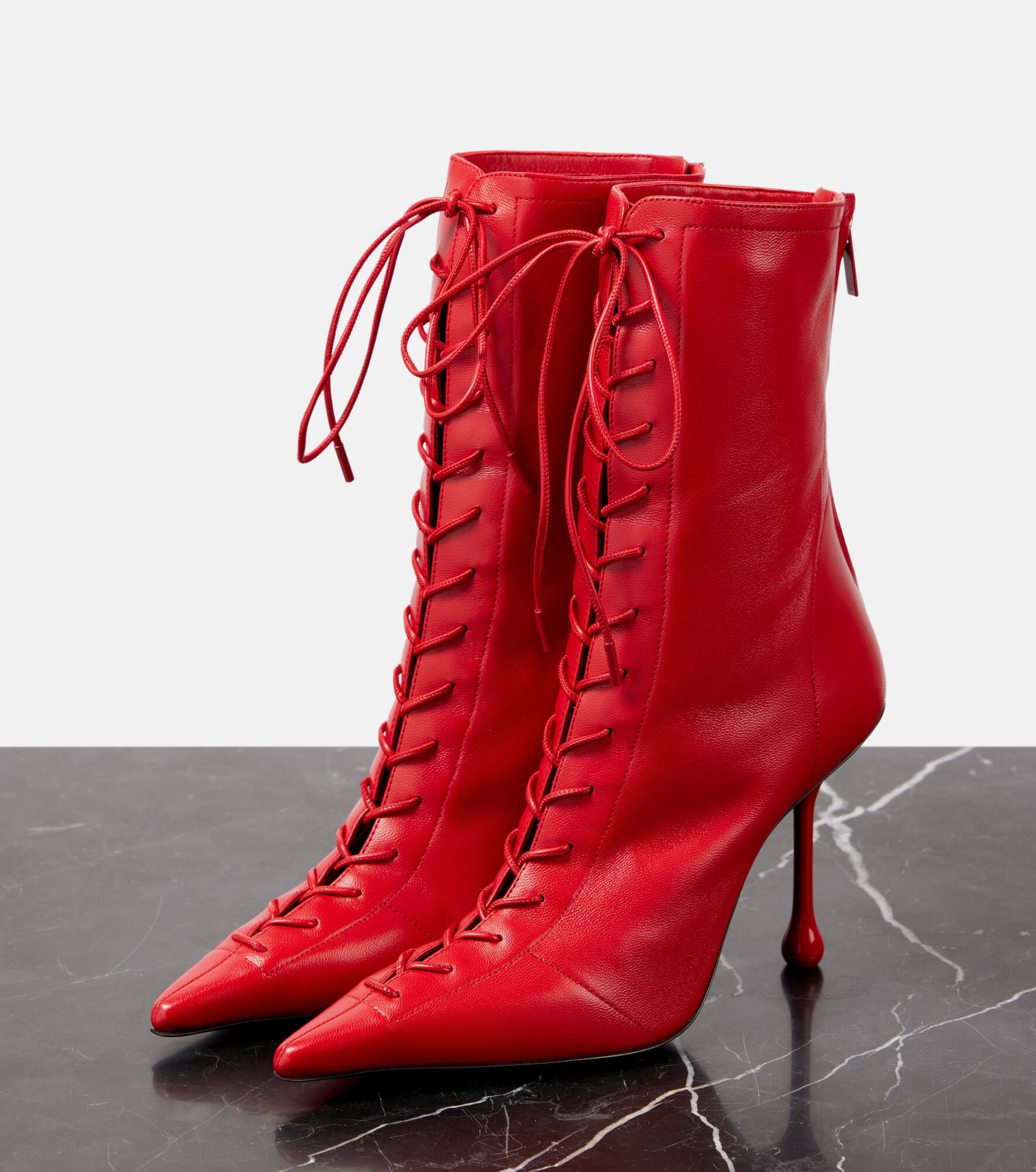 Scarlett 95 leather lace-up boots - 3