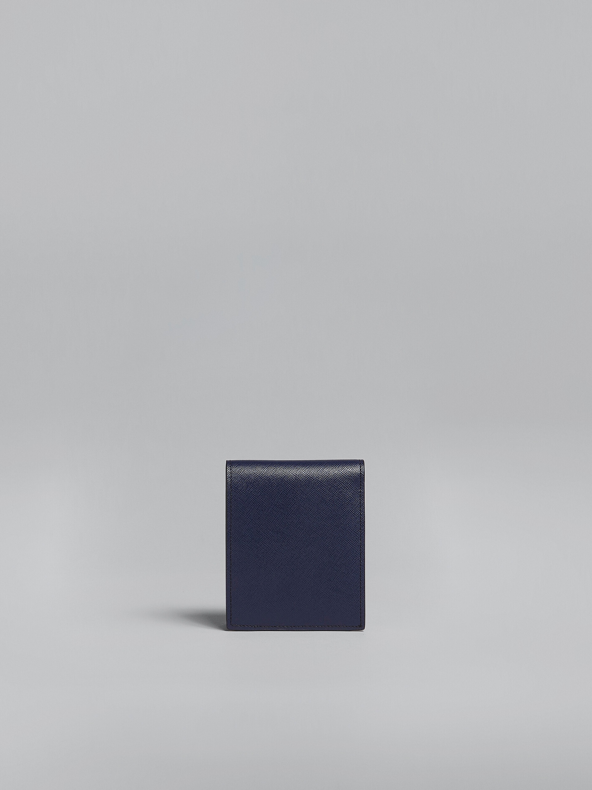 GREY AND BLUE SAFFIANO LEATHER BI-FOLD WALLET - 3