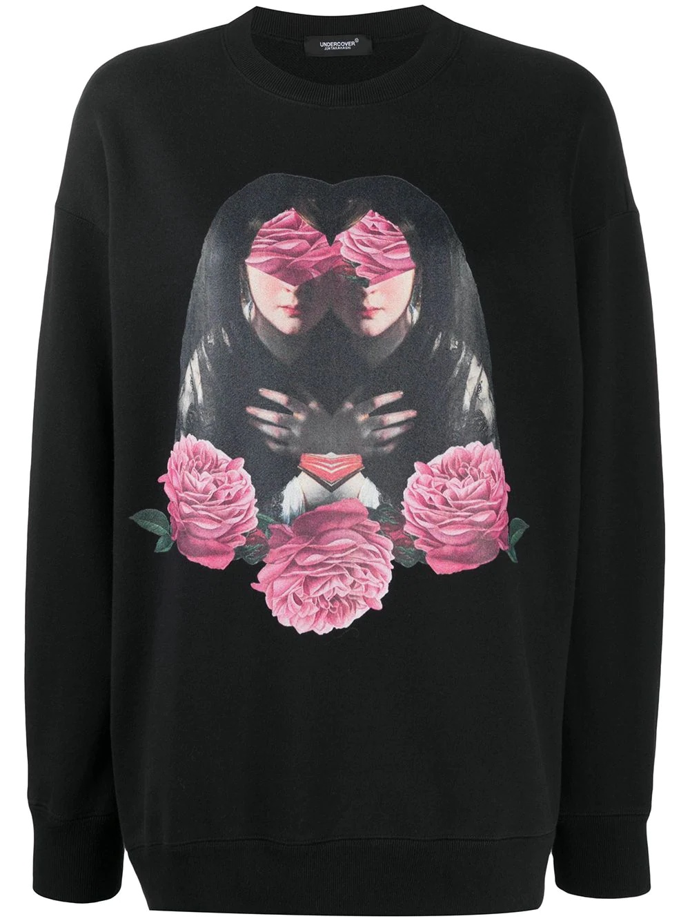 mirrored rose graphic sweatshirt - 1