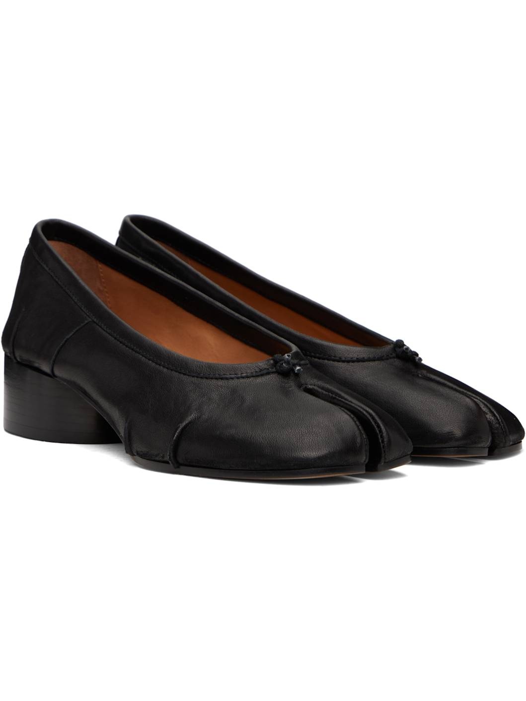 Black Tabi New Ballerina Heels - 4