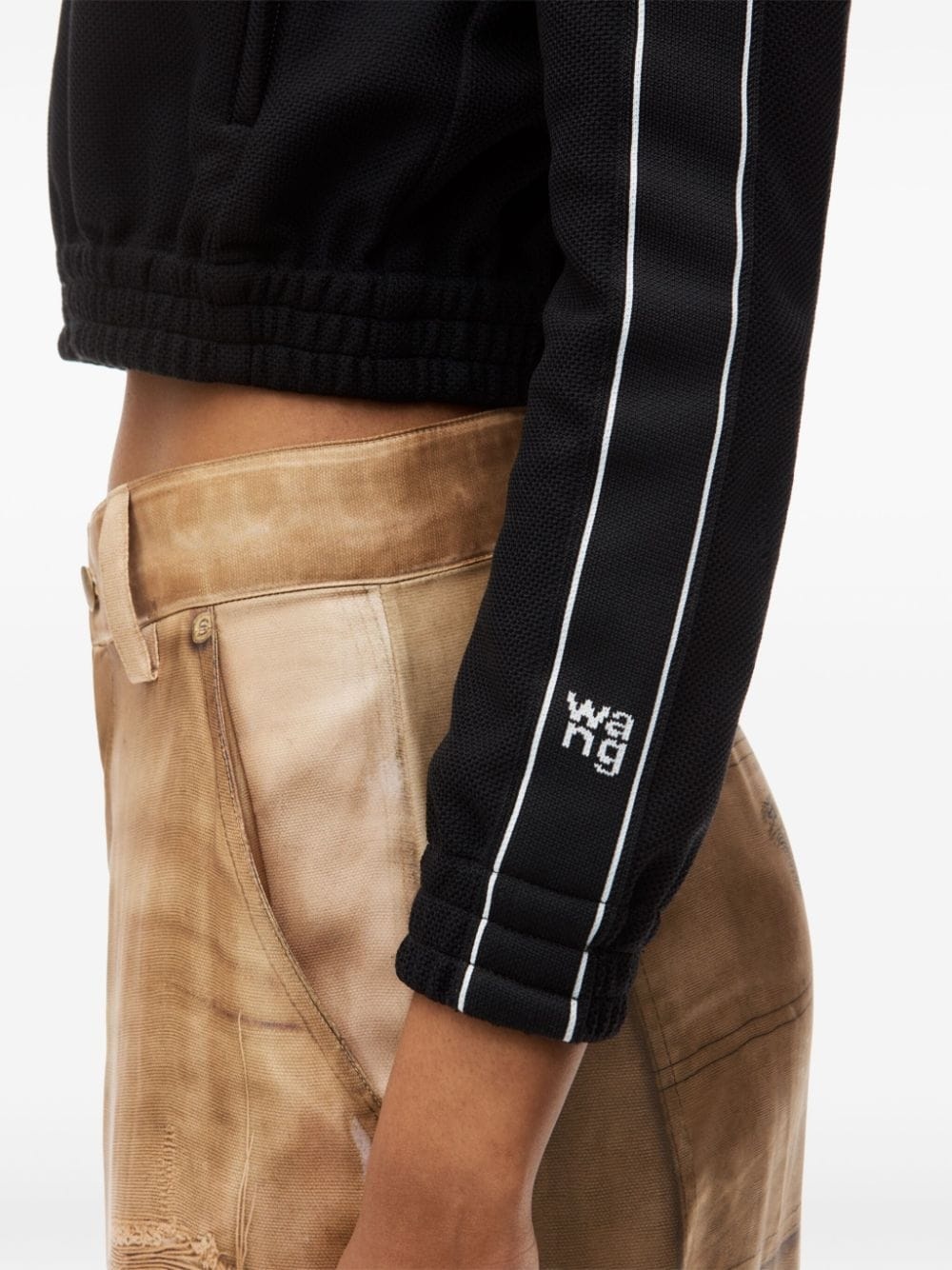logo-tape cropped track jacket - 5