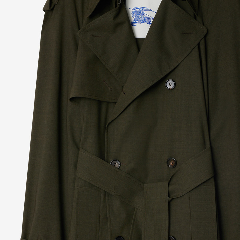 Long Stretch Wool Trench Coat 7