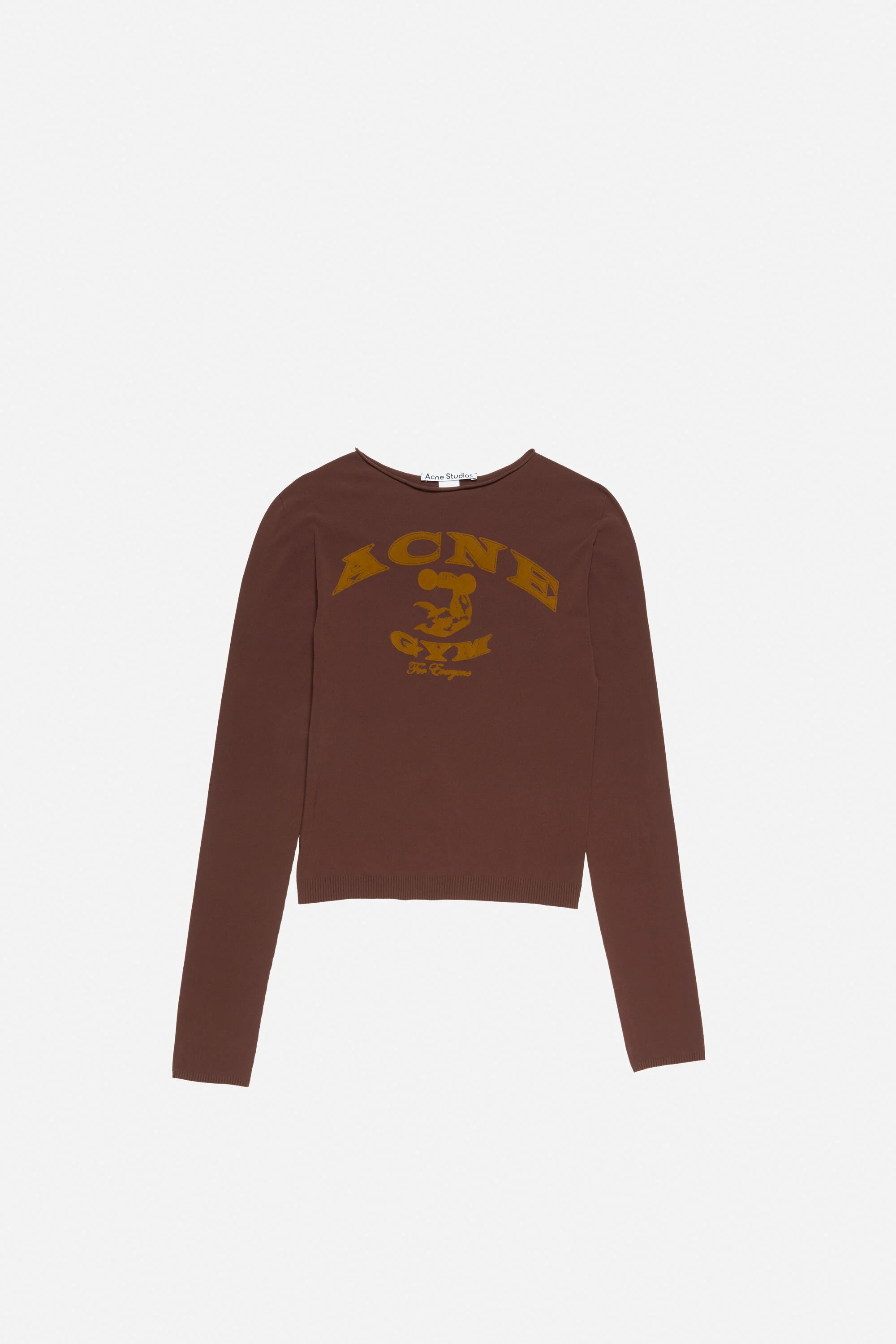 Fitted crewneck knit - Burgundy/brown - 6