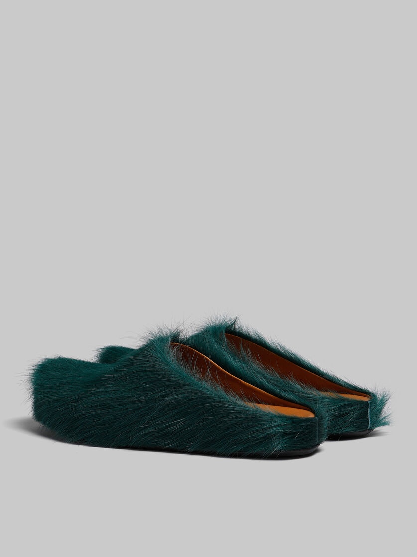 SEA GREEN LONG-HAIR CALFSKIN FUSSBETT SABOT - 3