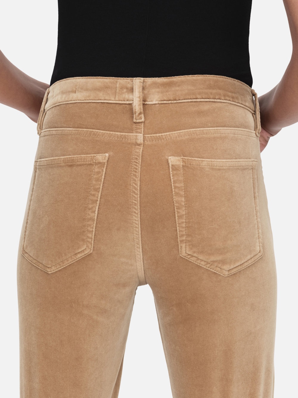 Le Crop Mini Boot Velveteen in Camel - 4