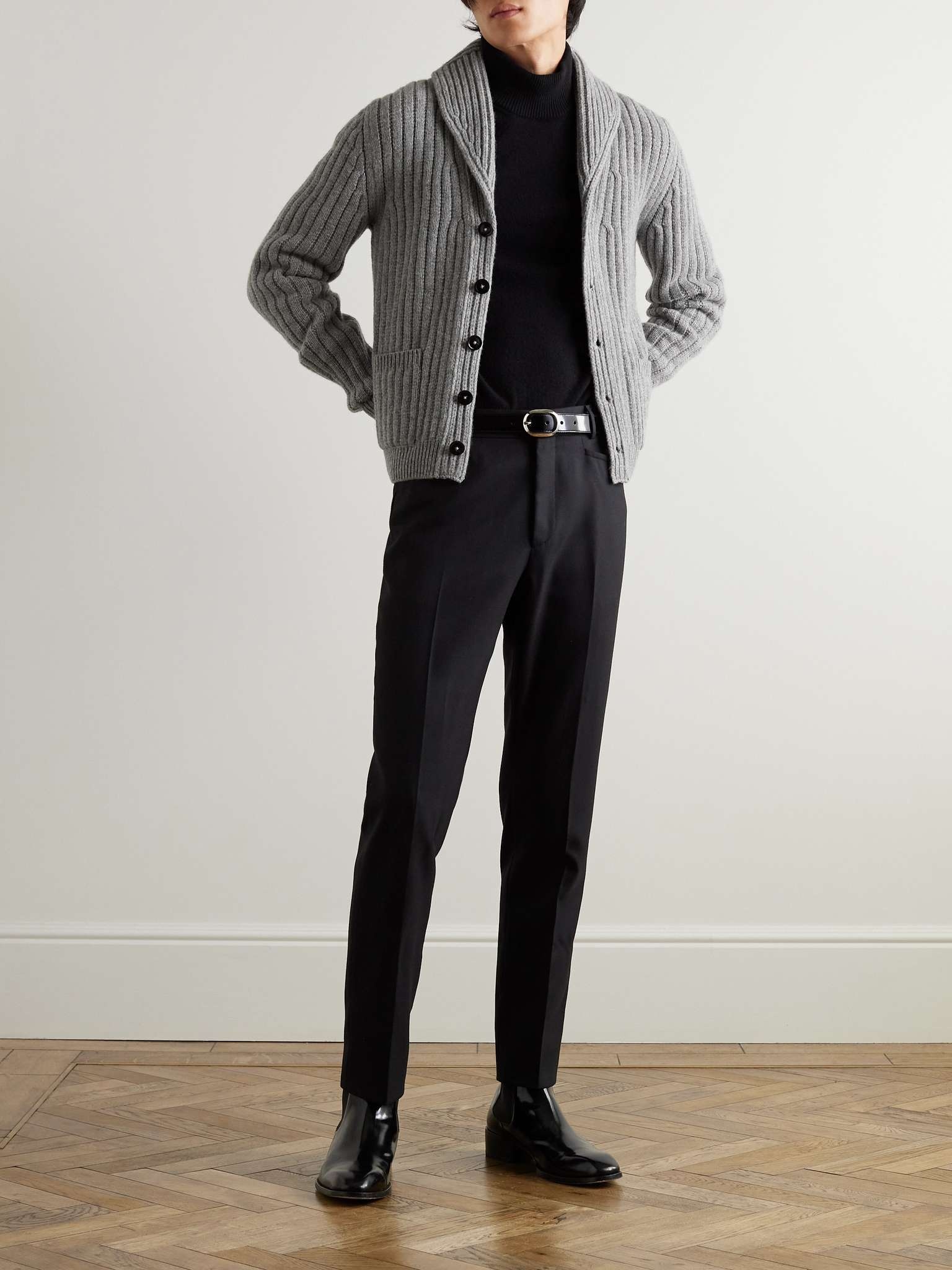 Ribbed Wool and Cashmere-Blend Cardigan - 3