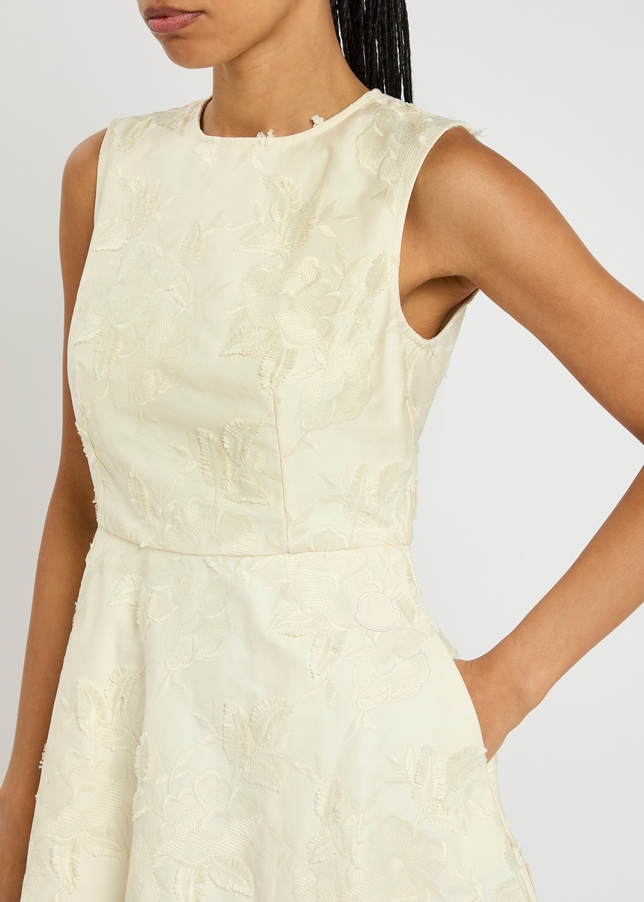 Moncler Floral-jacquard Cotton-twill Mini Dress - 5