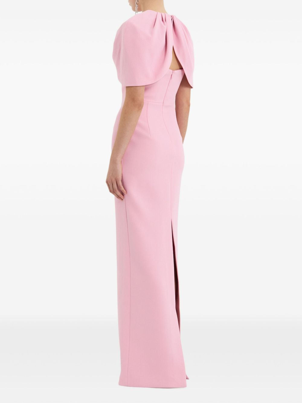 Xena petal-sleeve keyhole gown - 4