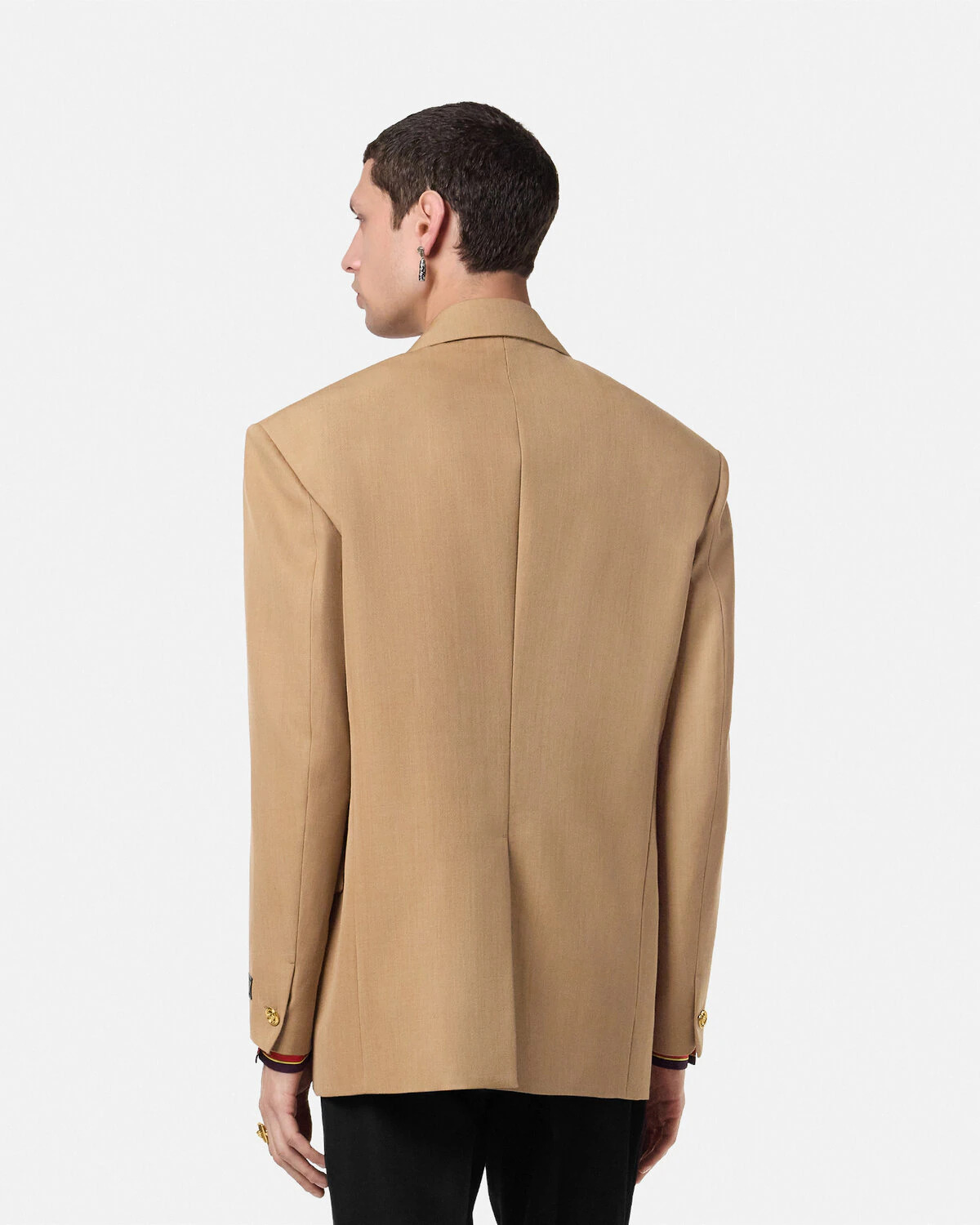 Mélange Wool Double-Breasted Blazer - 5