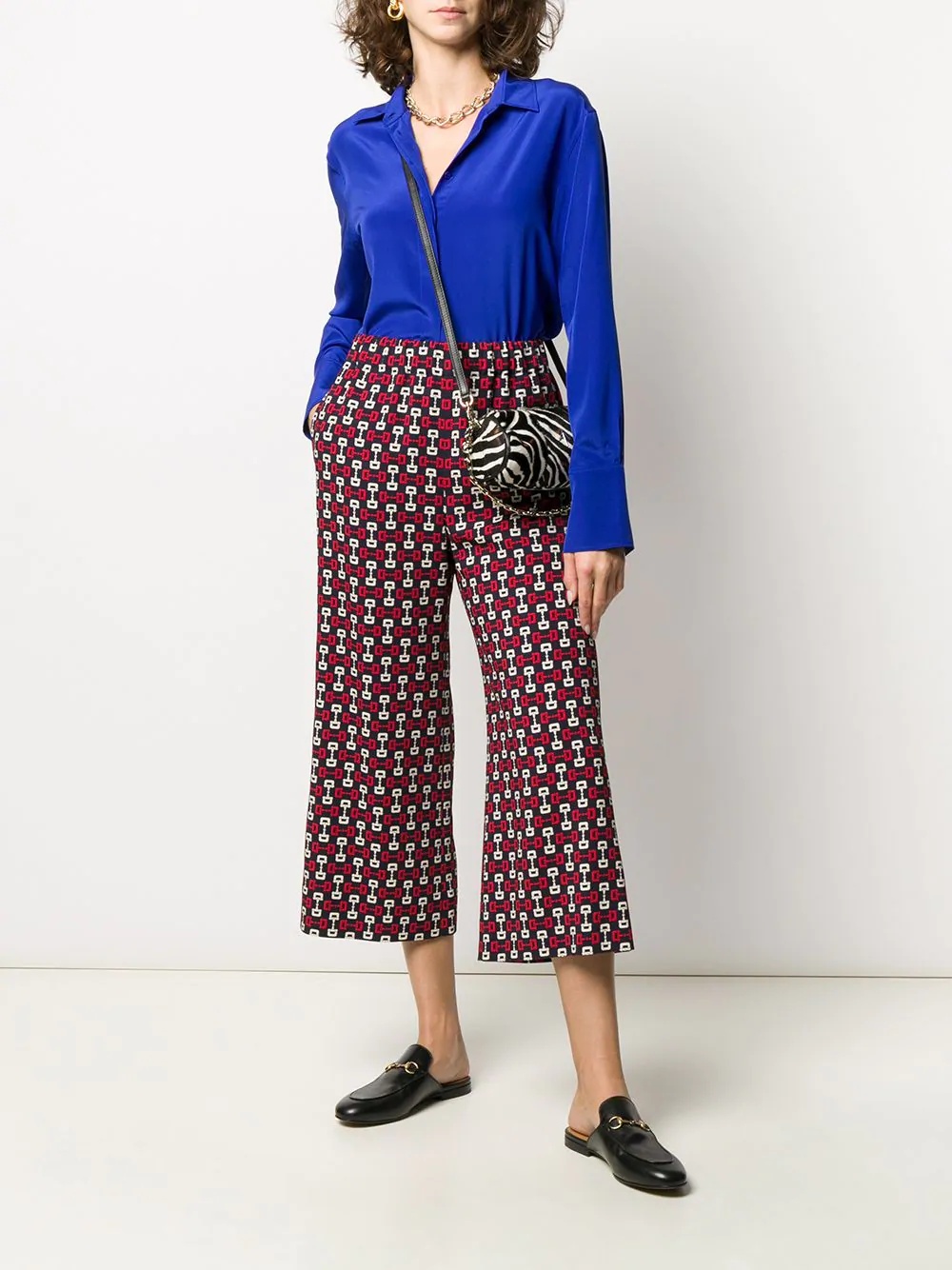 horsebit print culottes - 2