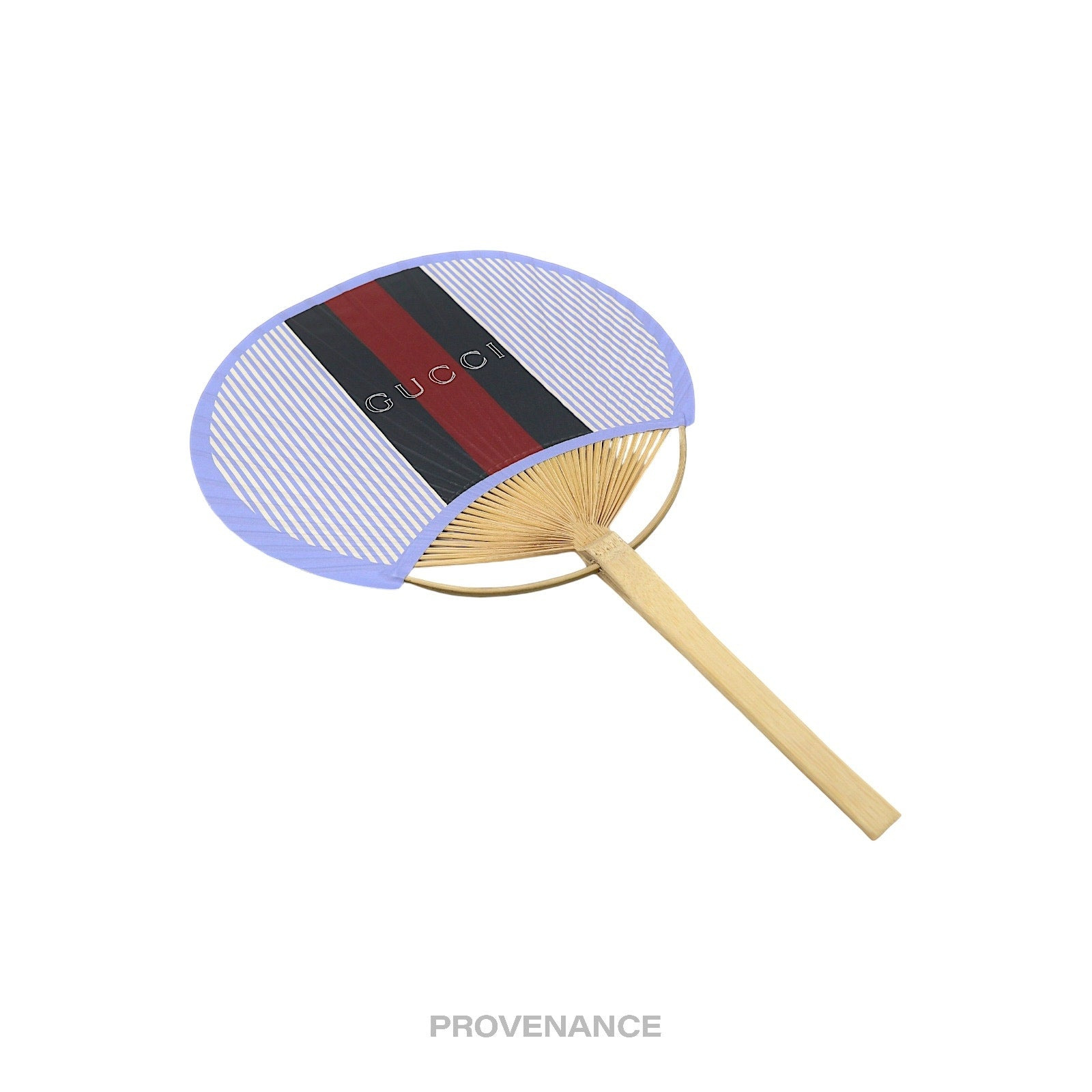 Gucci Web Logo Bamboo Hand Fan - Black/Red Striped - 4