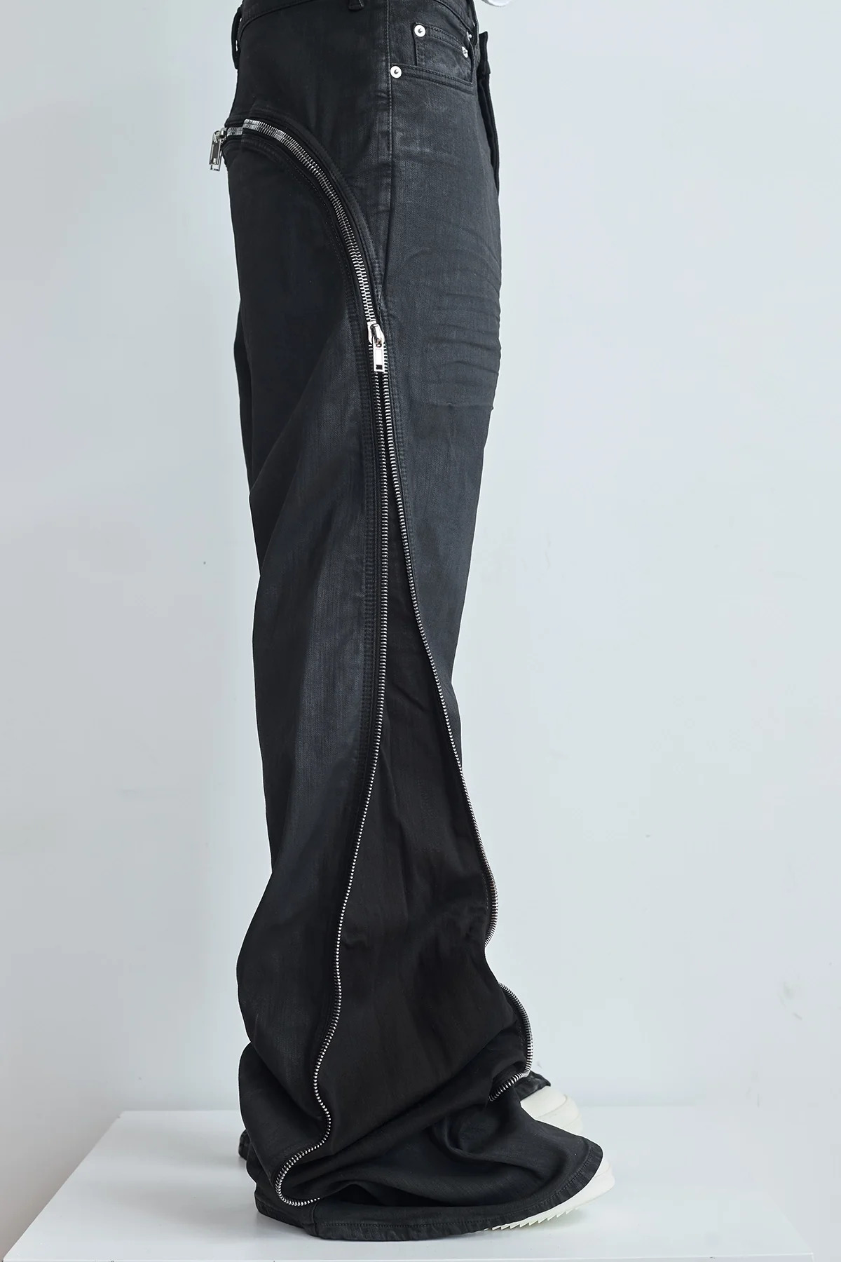 Rick Owens Drkshdw Bolan Banana Jeans With Zips Black - 5