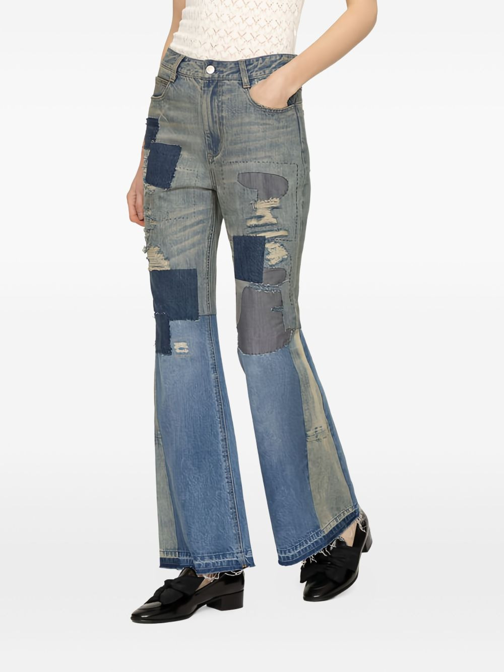 Spencer Mended patchwork jeans - 2