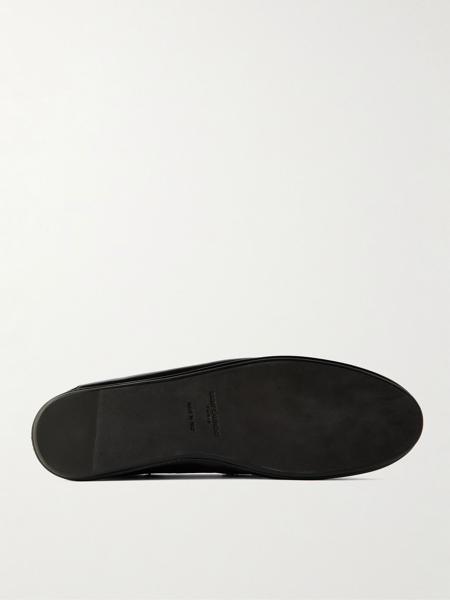 Le Loafer Logo-Embellished Collapsible-Heel Leather Penny Loafers Black - 3