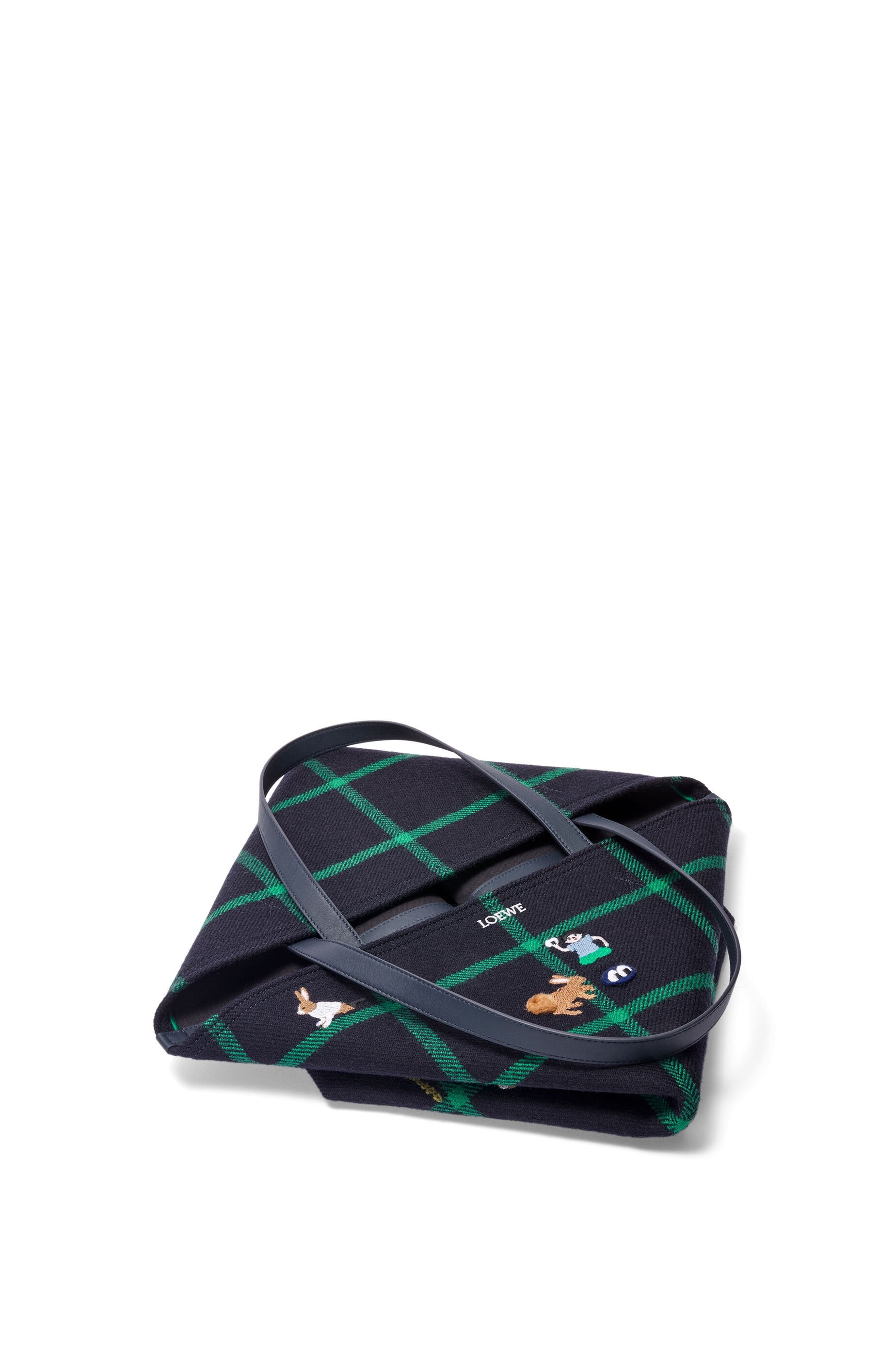 Bunny XL Puzzle Fold tote in embroidered canvas - 4