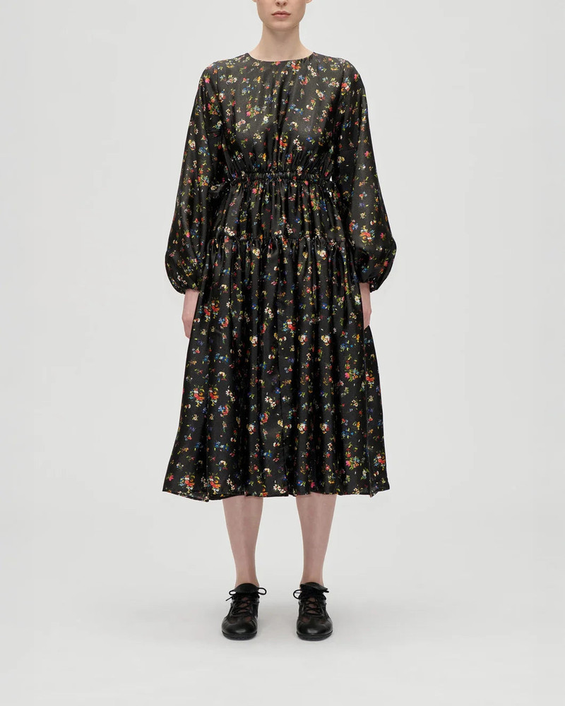 STINE GOYA WAIST TIE RUFFLE MIDI DRESS - MAGNOLIA GARDEN outlook