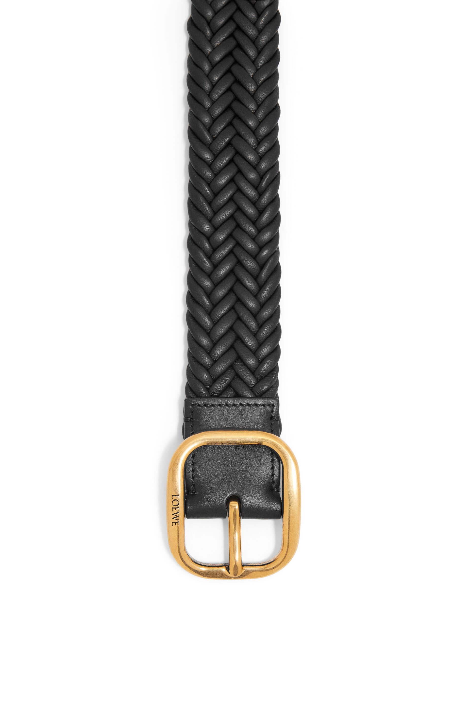 Rounded soft woven belt in calfskin - 2