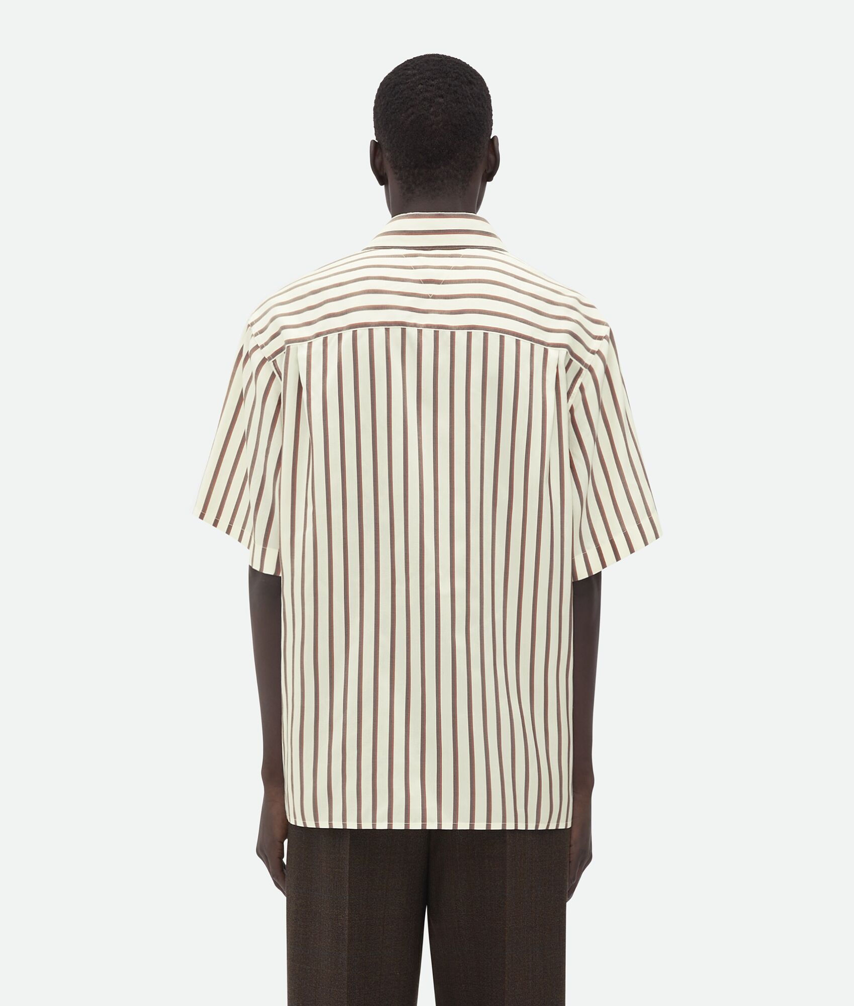 Short-Sleeved Silk Bicolor Striped Shirt - 3