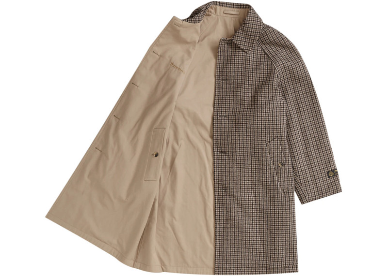 Supreme Supreme Reversible Houndstooth Overcoat Tan outlook