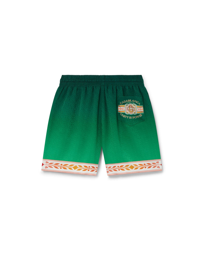 CASABLANCA Unity Is Power Silk Shorts outlook