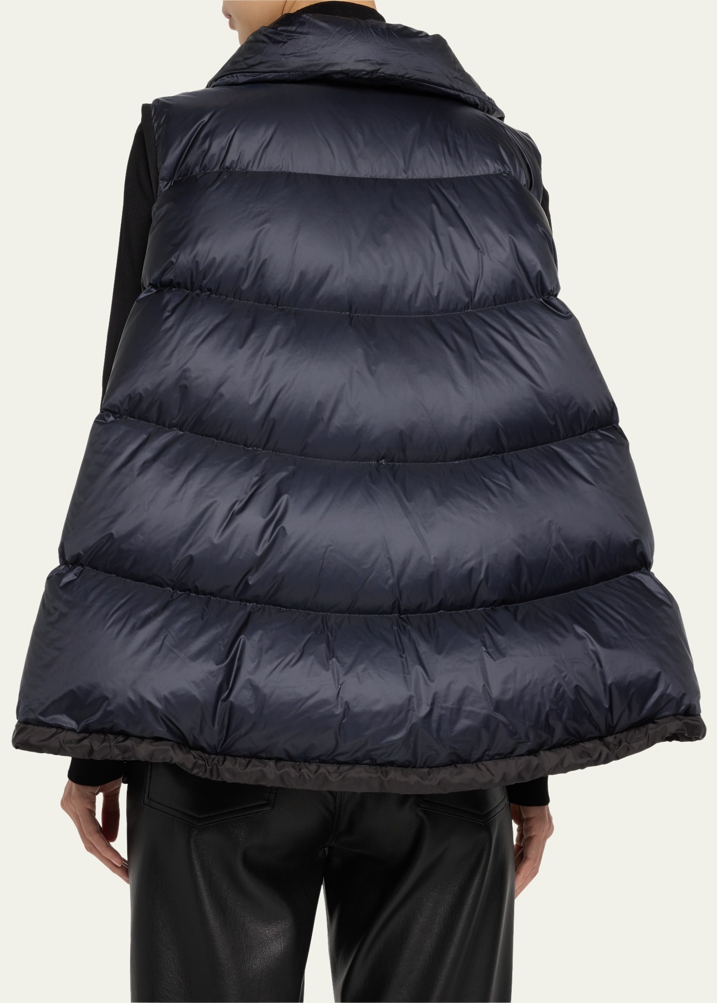 Asymmetric Zipper Puffer Vest - 3