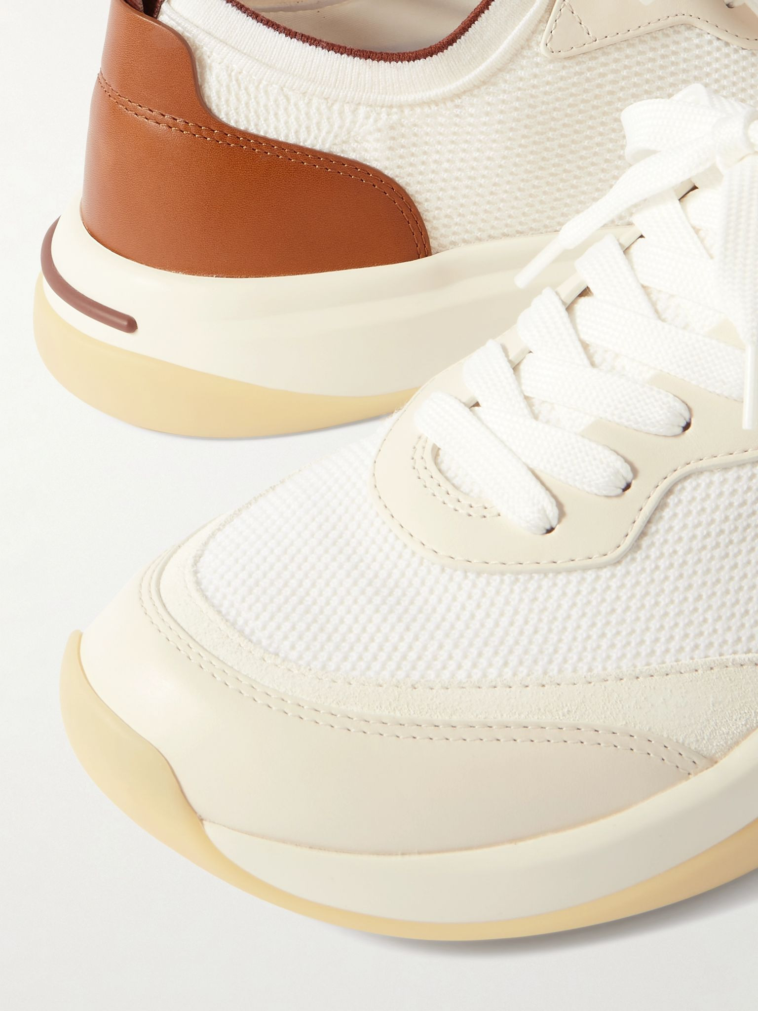 410 LP Walk Leather-Trimmed Wish® Wool Sneakers White - 6