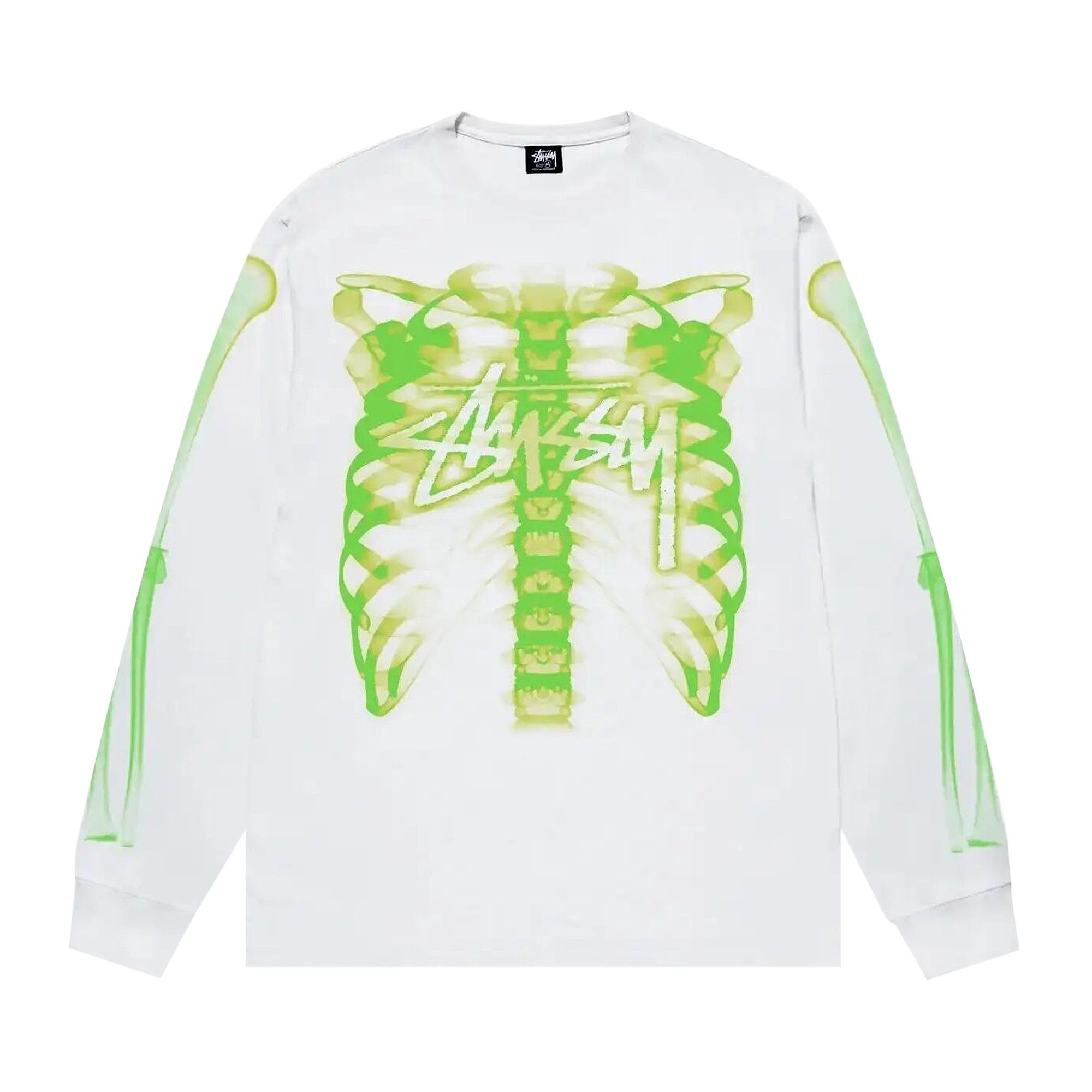 Stussy Rib Cage 3M Long-Sleeve Tee 'White' - 1