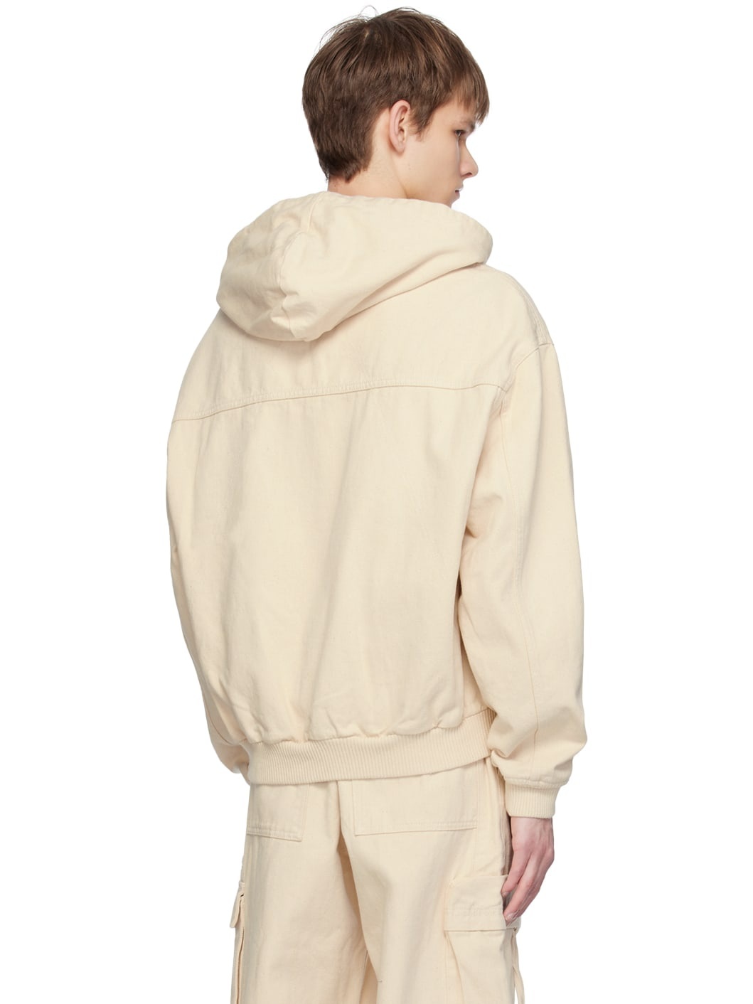 Beige Venice Denim Bomber Jacket - 3