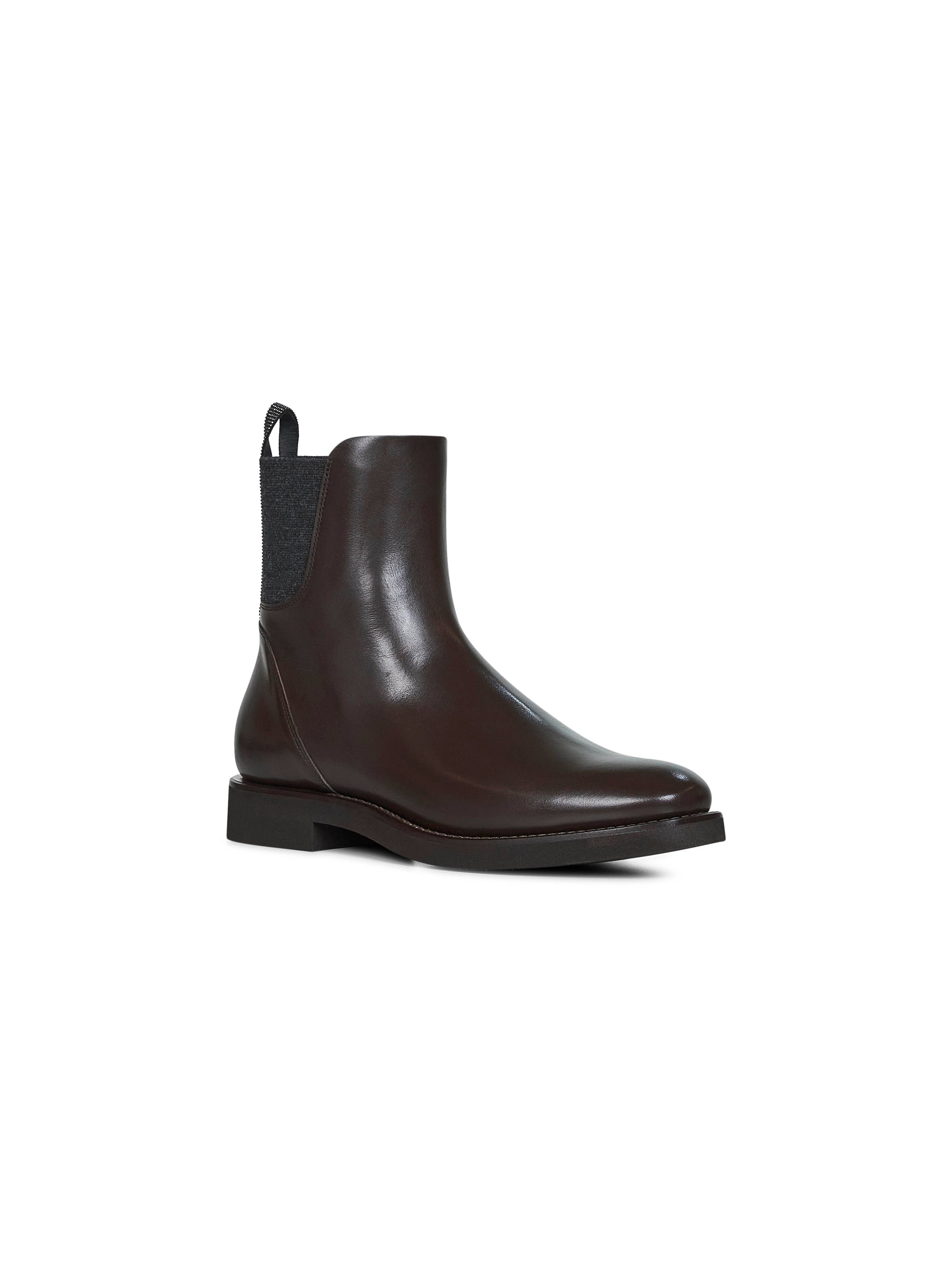 Brown leather Chelsea boots with monili - 2