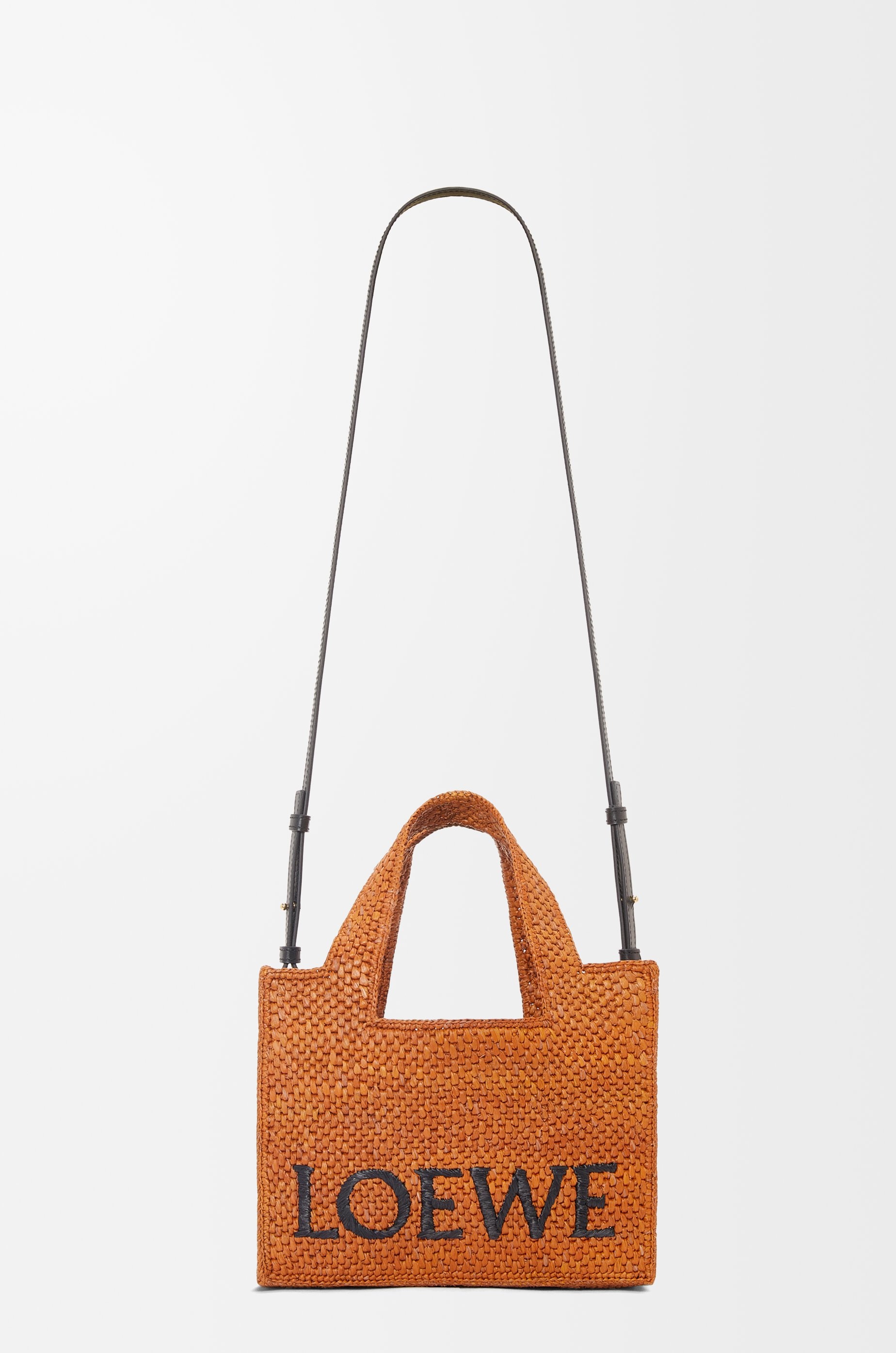 Small LOEWE Font tote in raffia - 7