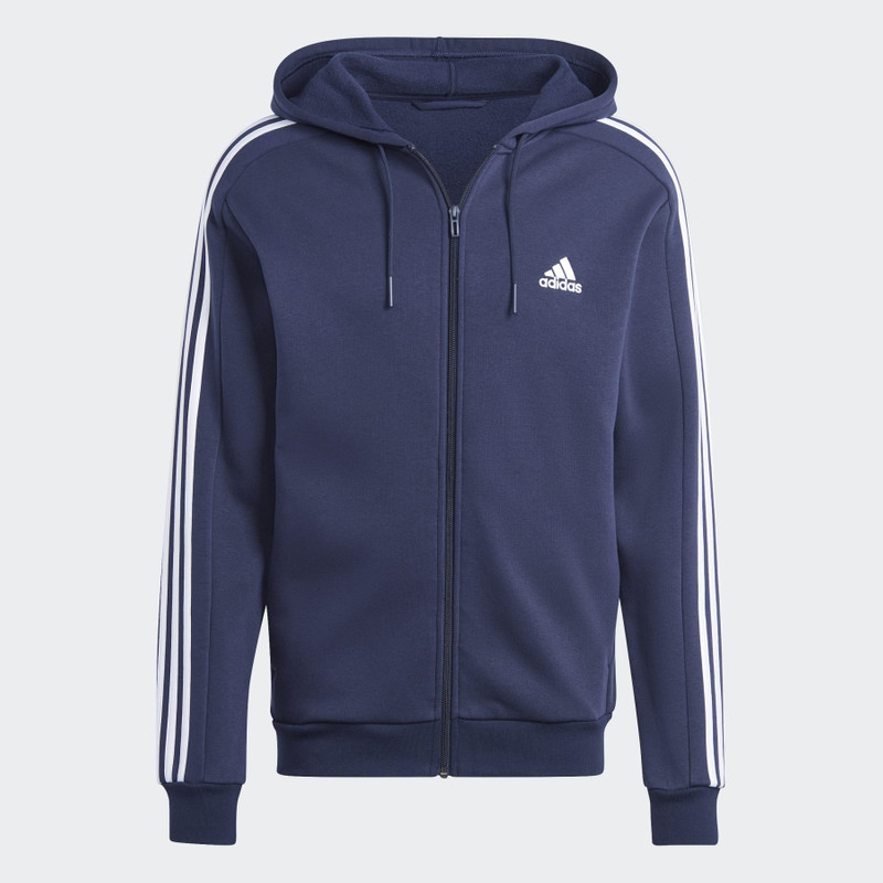 Essentials Fleece 3-Stripes Full-Zip Hoodie - 1