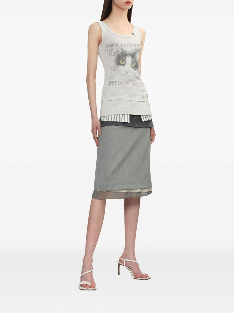 Maison MIHARAYASUHIRO cat-print tank top outlook