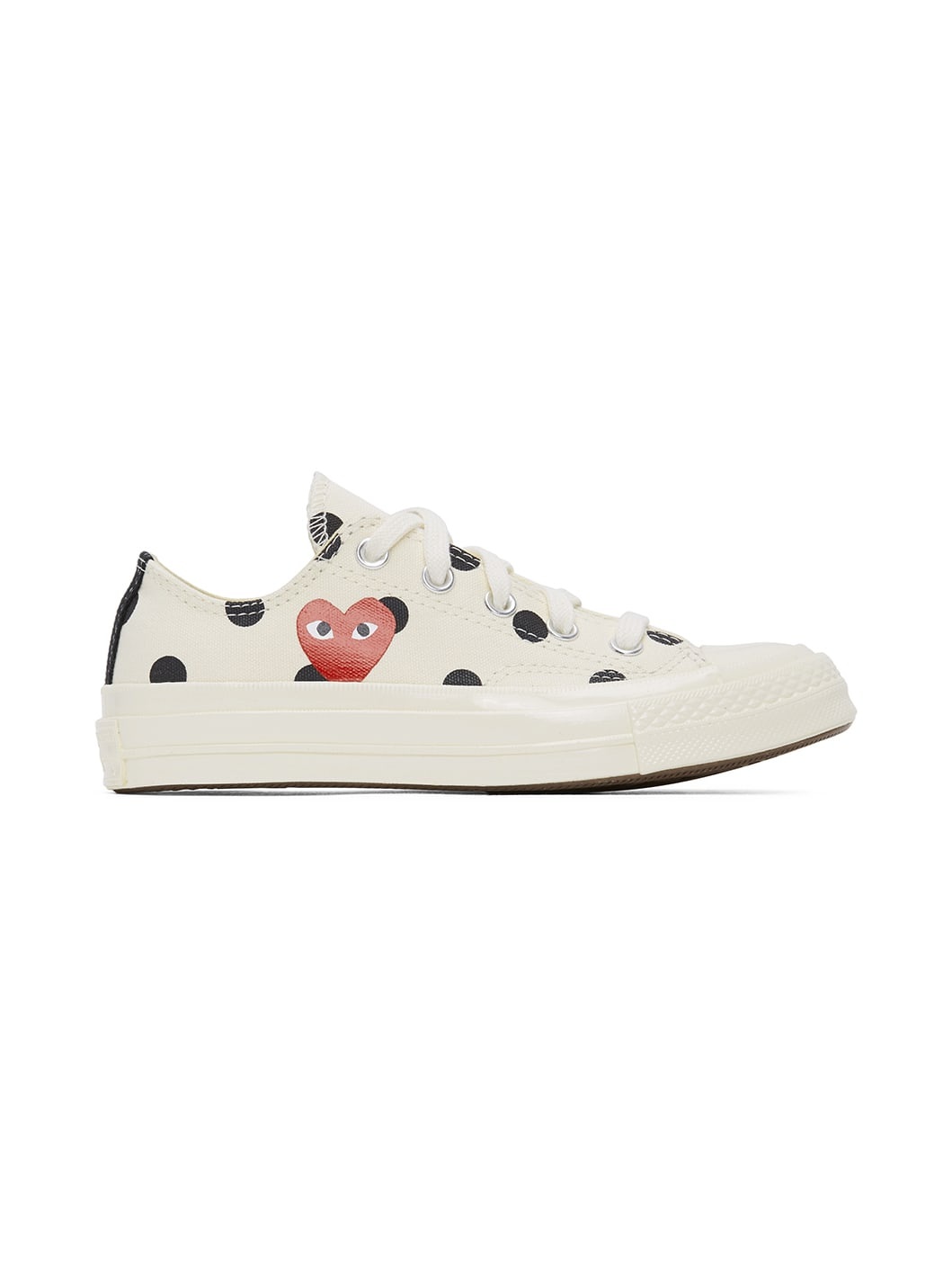 White Converse Edition Polka Dot Heart Chuck 70 Low Sneakers - 1