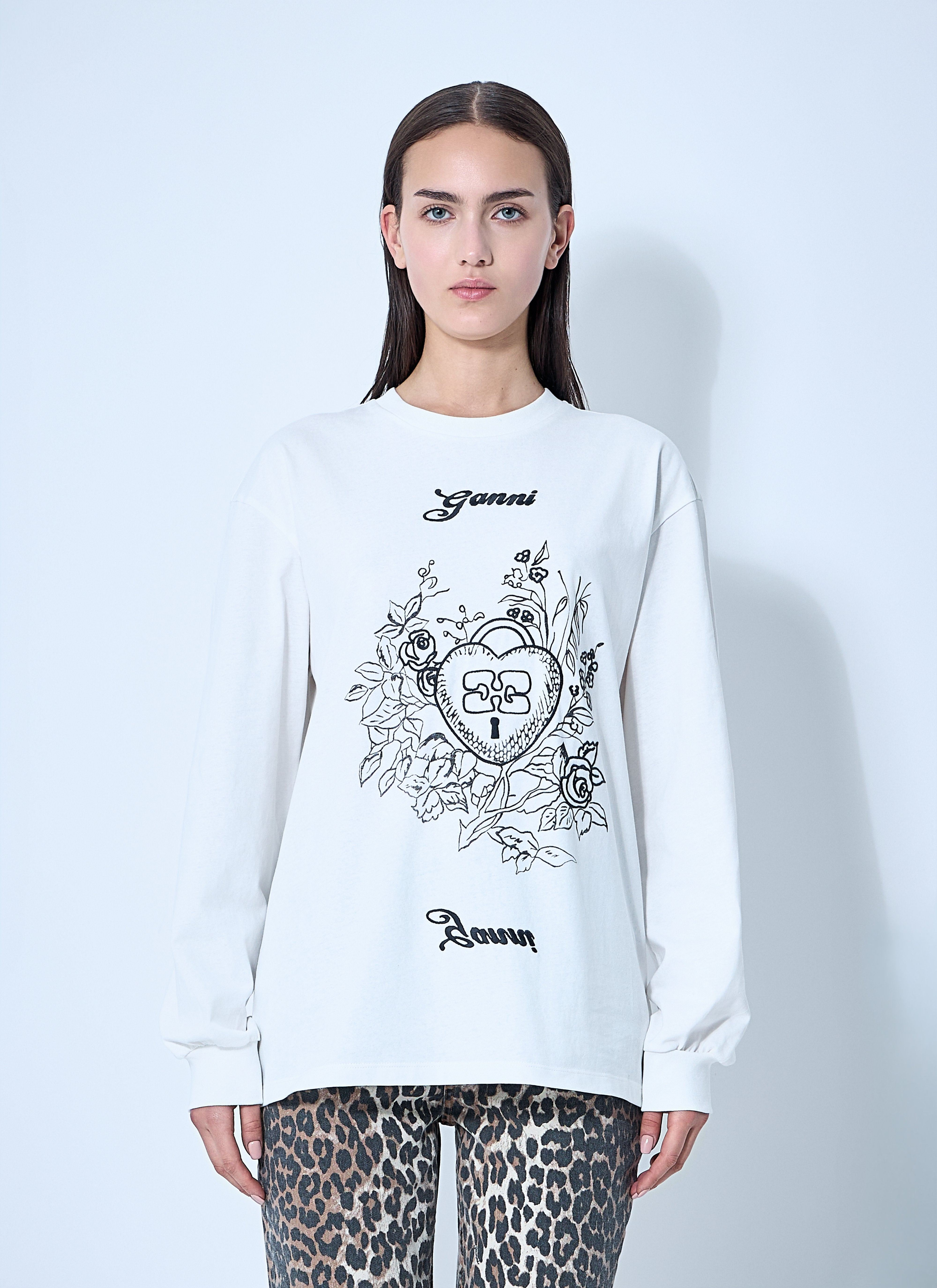 Ganni Women Logo Motif T-Shirt - 1