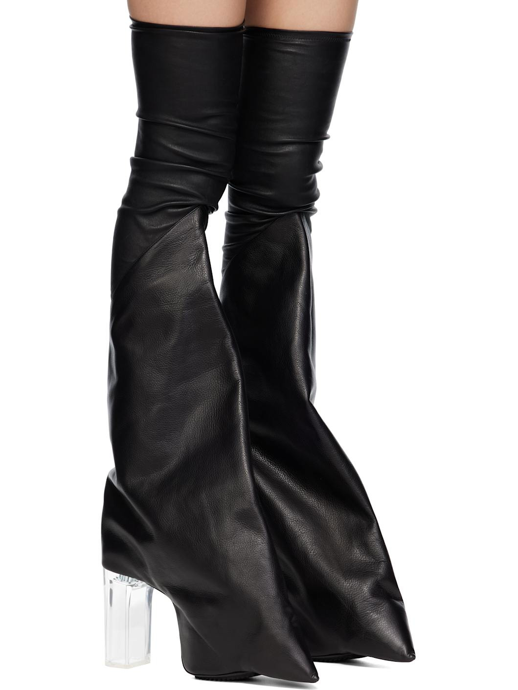 Black Hollywood Taco Kiss Tall Boots - 4
