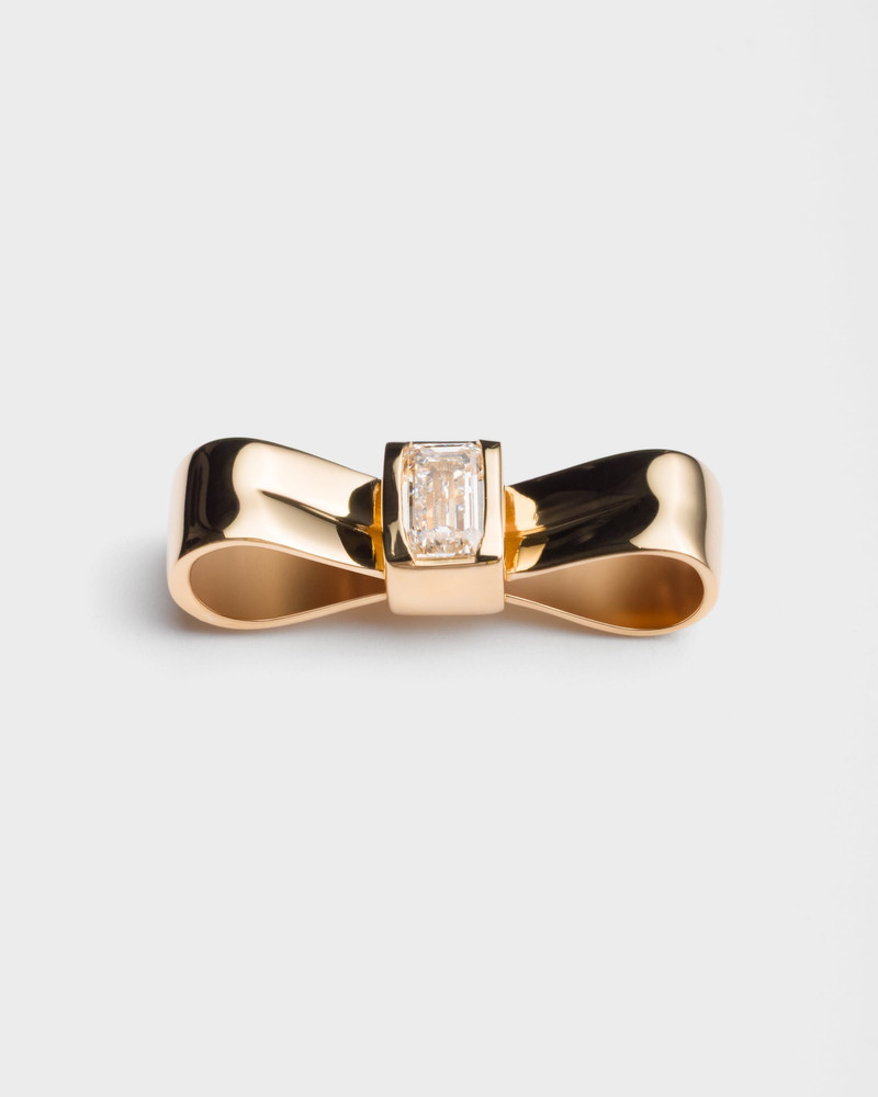 Prada Eternal Gold Bow earrings - yellow gold and laboratory-grown diamonds outlook