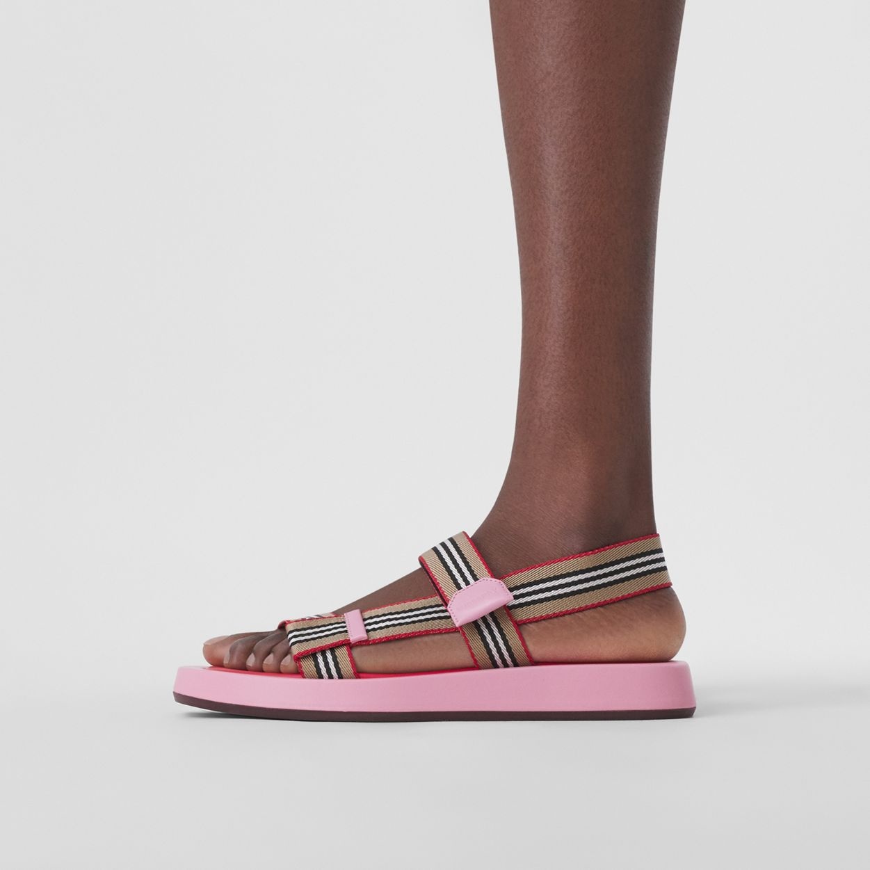Icon Stripe Strap Leather Sandals - 4