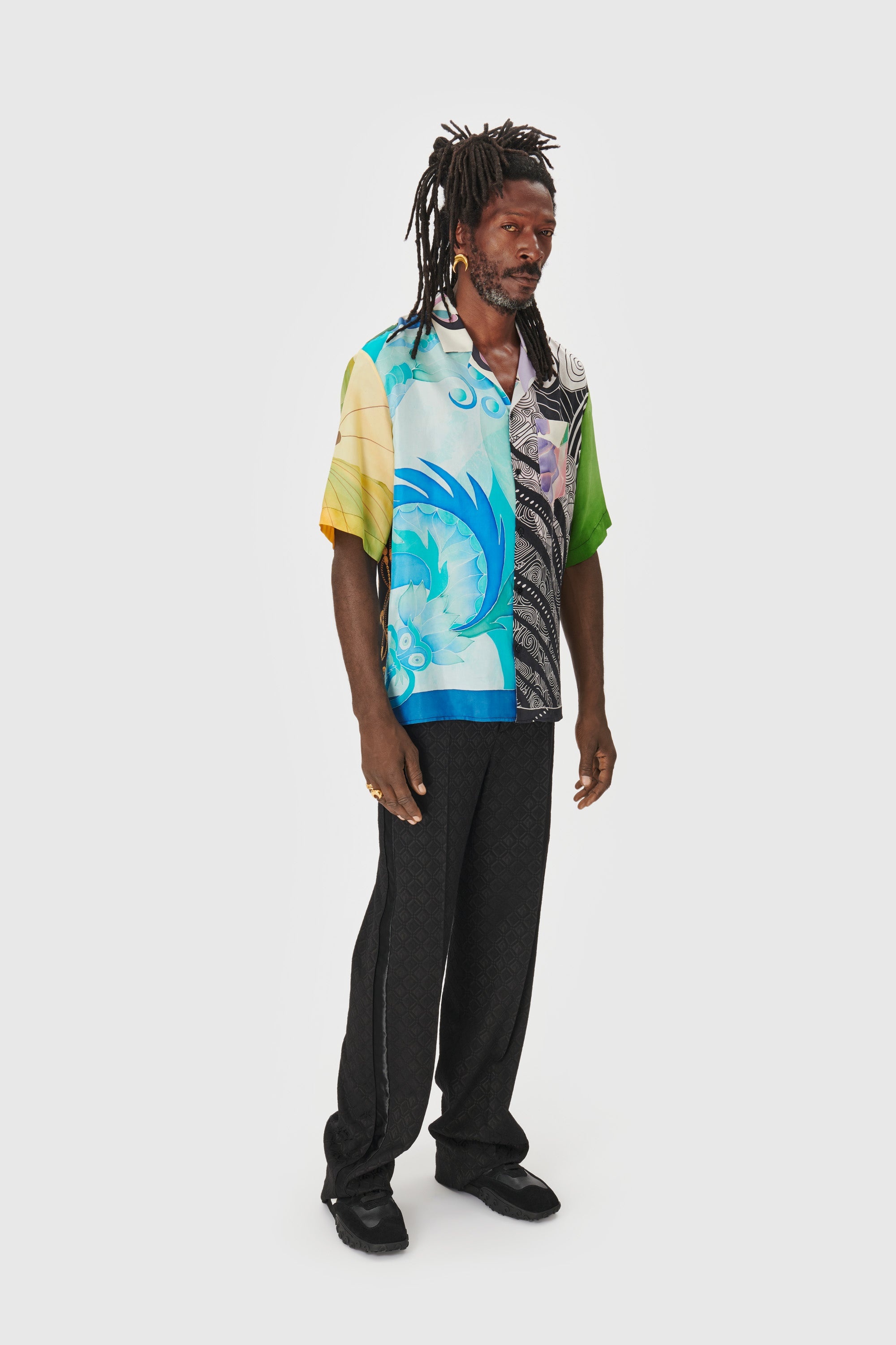 Regenerated Silk Scarves Bowling Shirt - 2