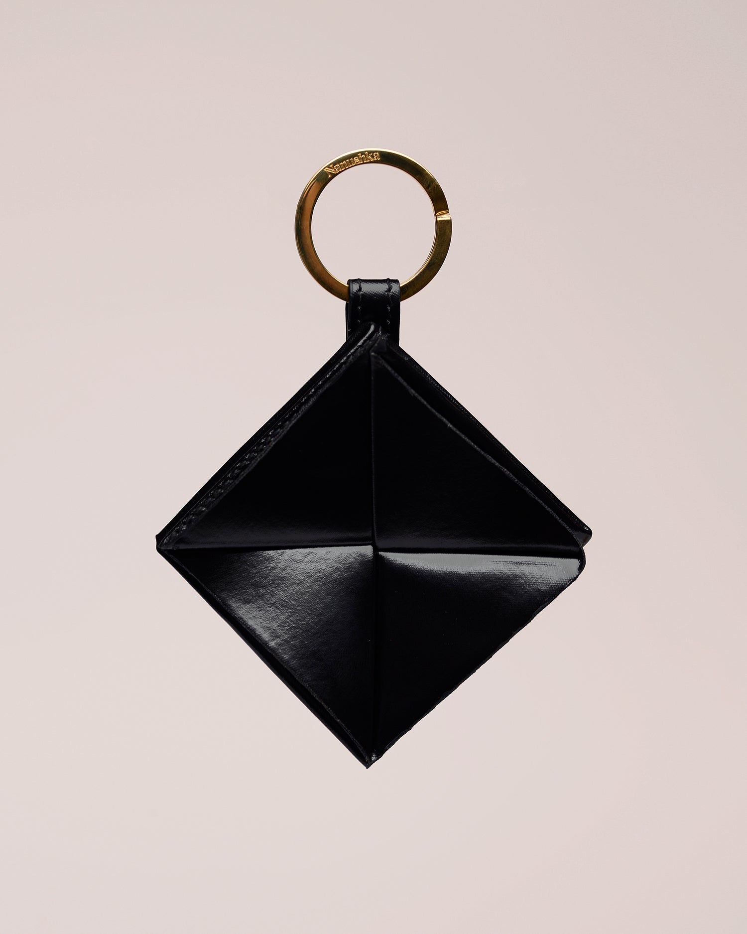 Patent Vegan Leather Origami Keychain 2