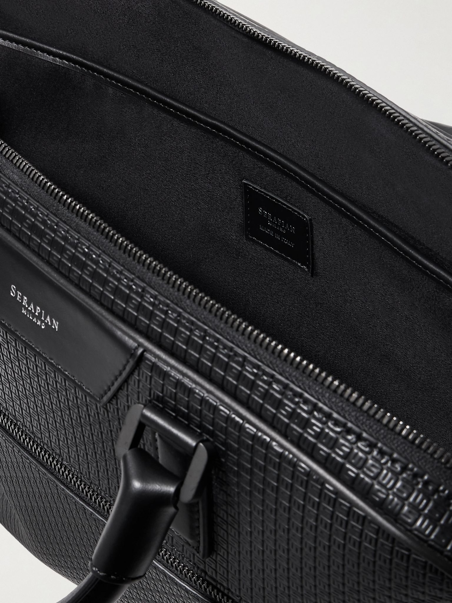 Leather-Trimmed Logo-Embossed Stepan Coated-Canvas Briefcase Black - 5