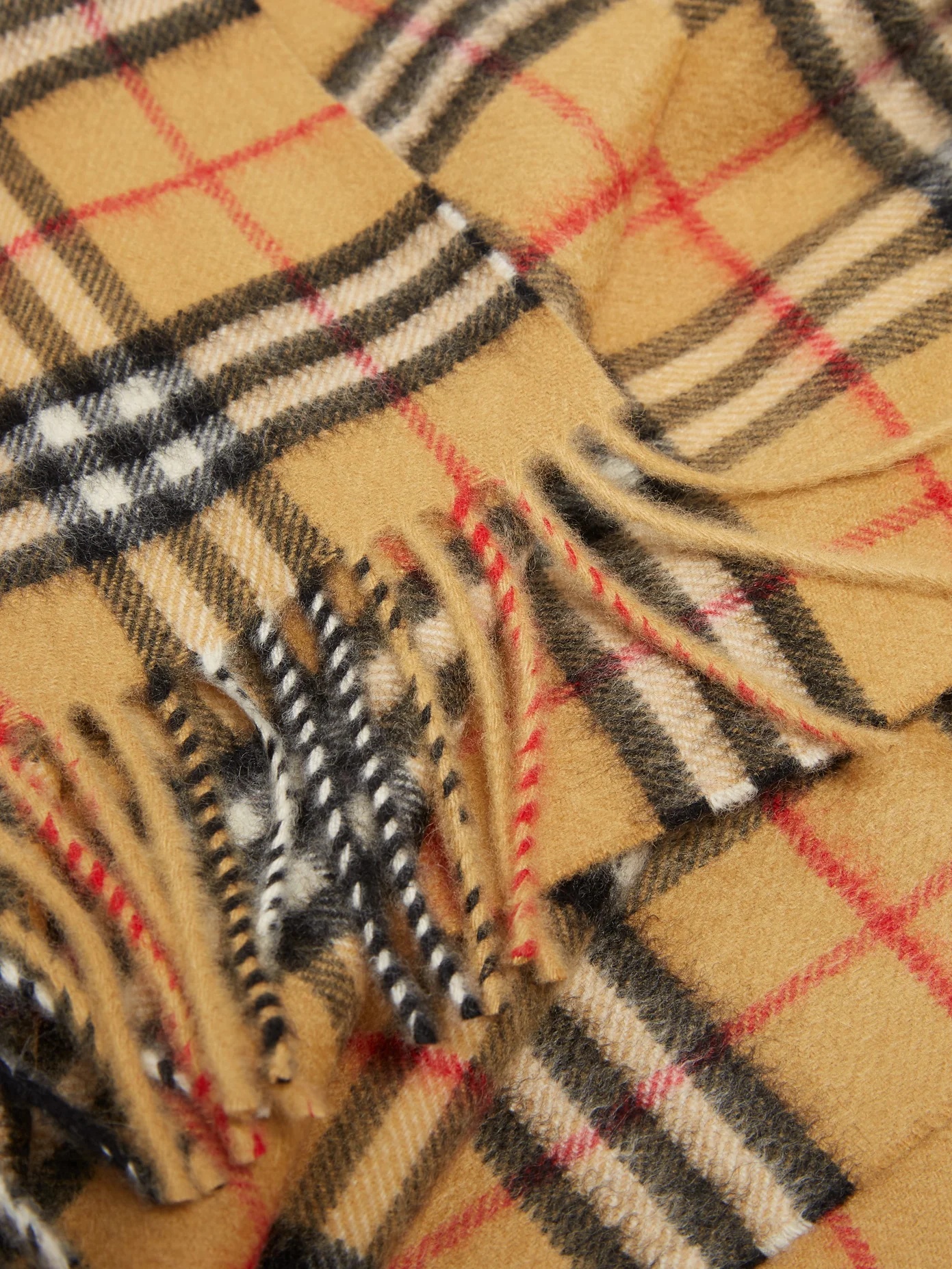 Vintage check brushed-cashmere scarf - 5