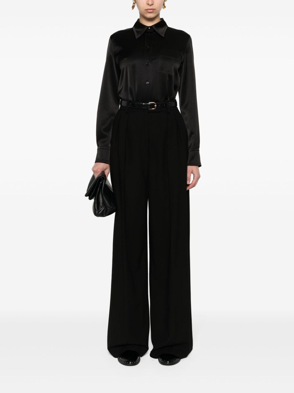long sleeve satin shirt - 2