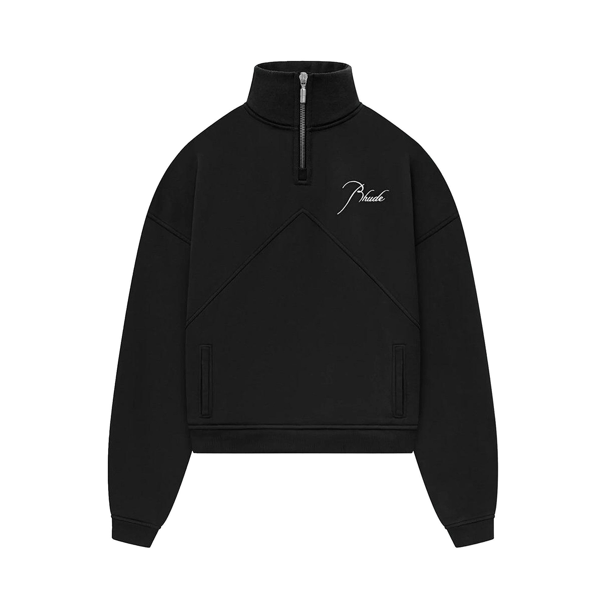 Rhude 1/4 Zip Sweatshirt 'Vintage Black' - 1