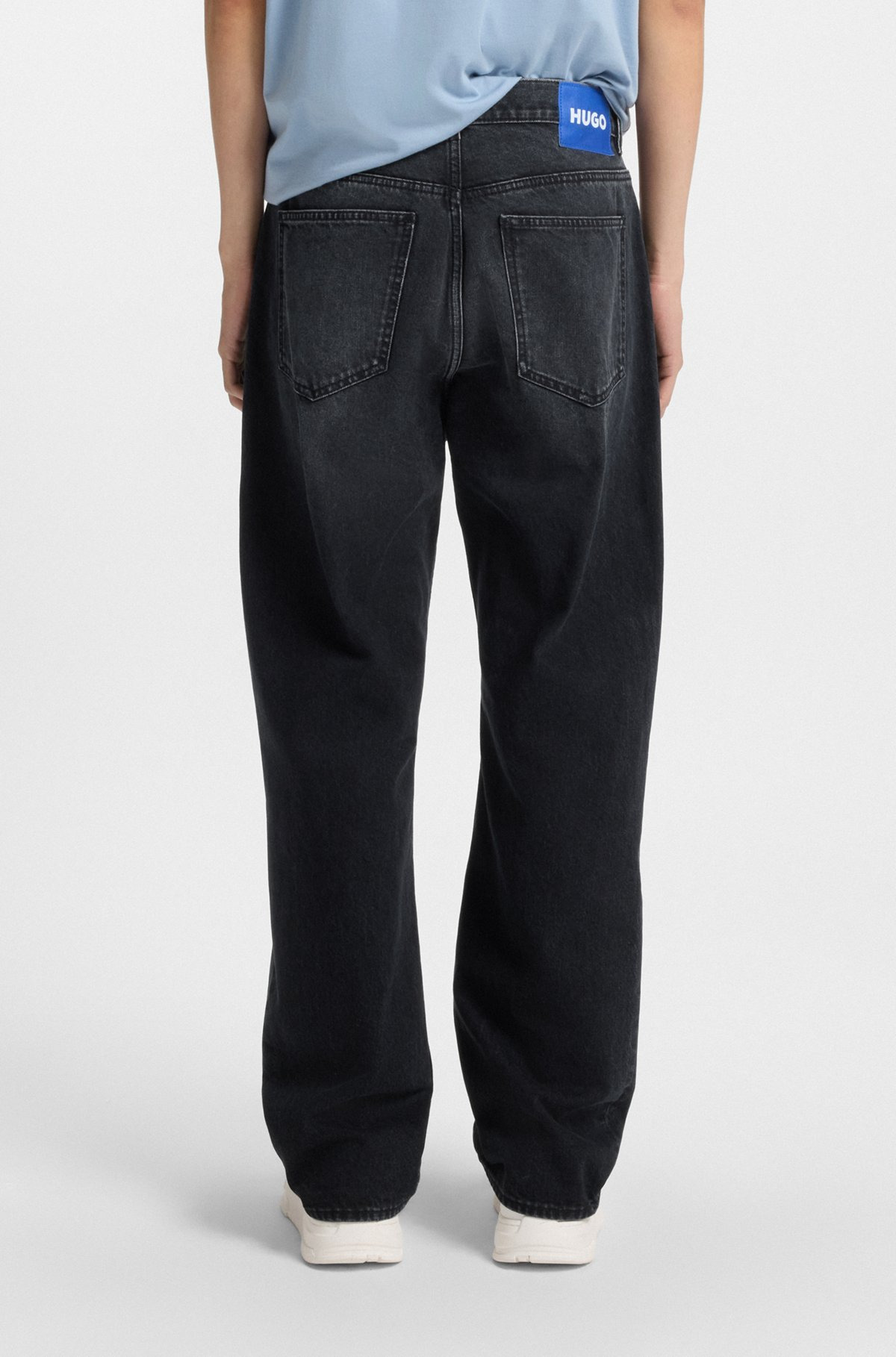 BAGGY-FIT JEANS IN BLUE-BLACK RIGID DENIM - 4