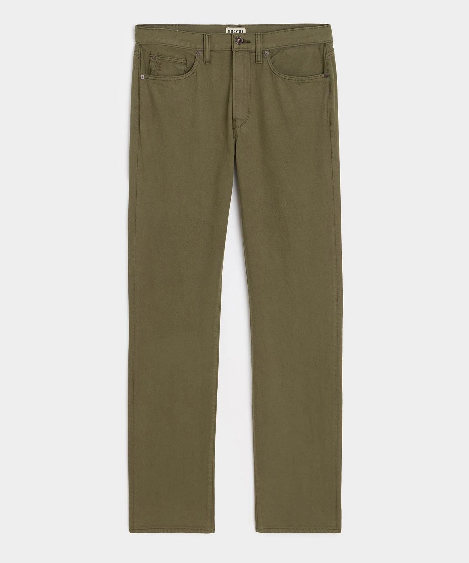 Straight Garment-Dyed Jean in Olive - 1
