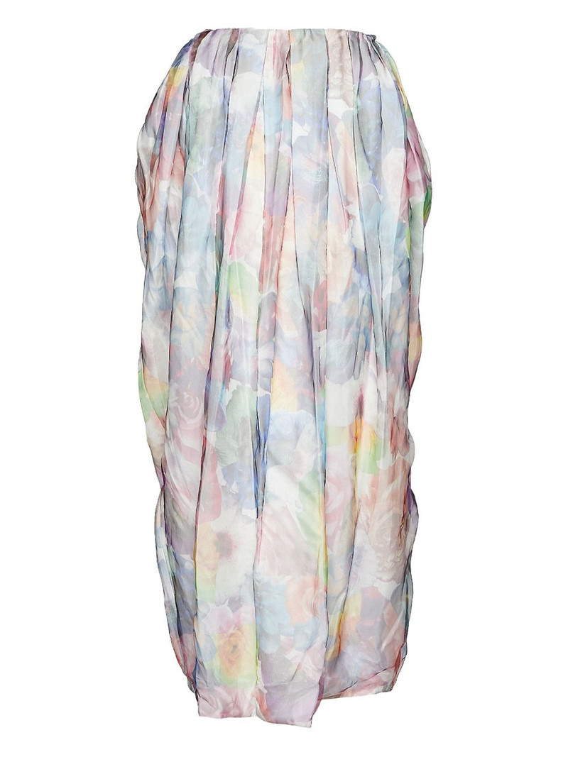 Jil Sander egg-shaped floral-print skirt outlook