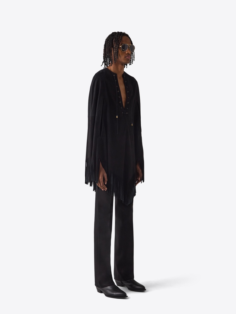 LEATHER PONCHO 67 BLACK - 3