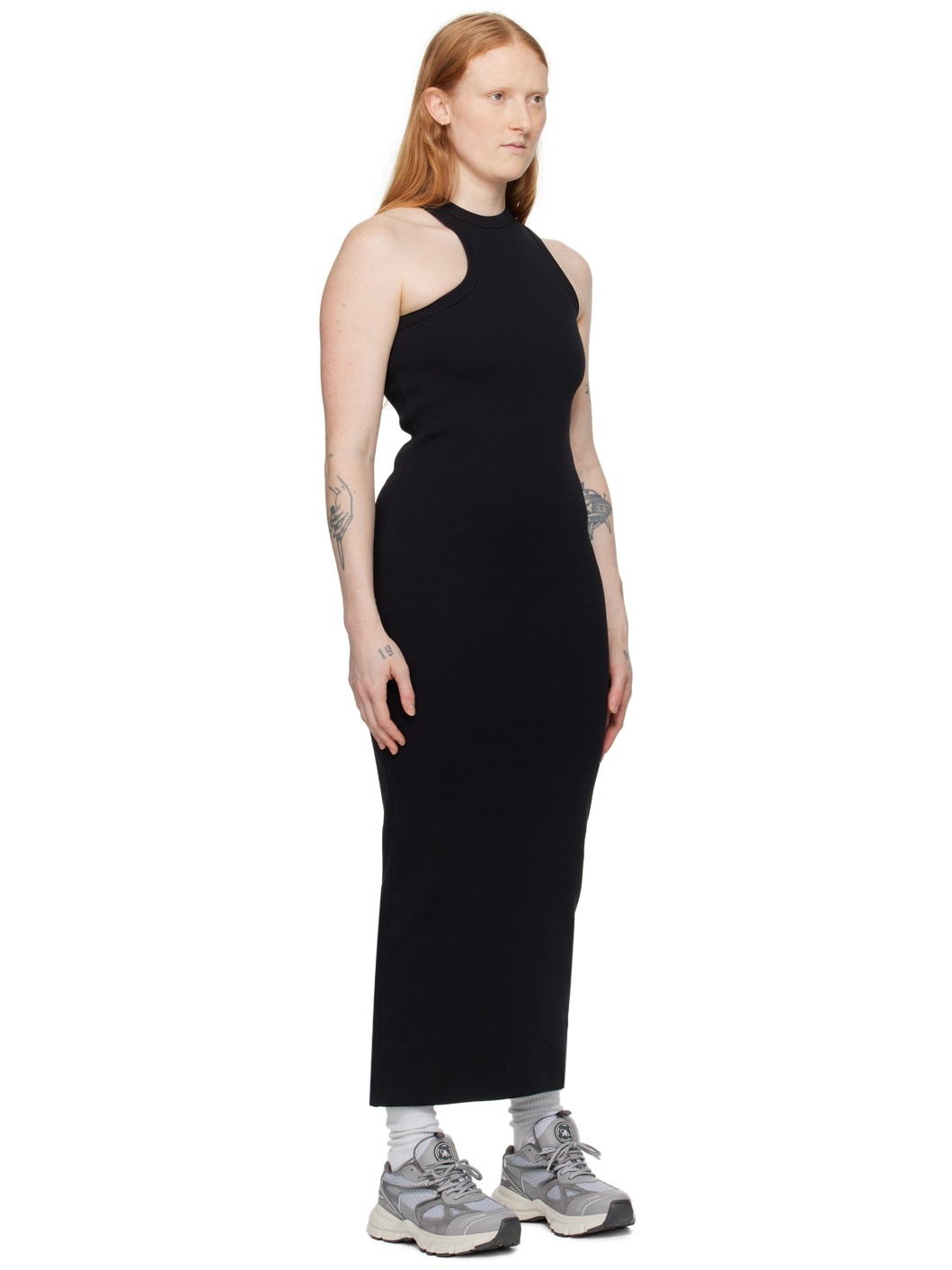Black Scoop Asymmetric Maxi Dress - 2
