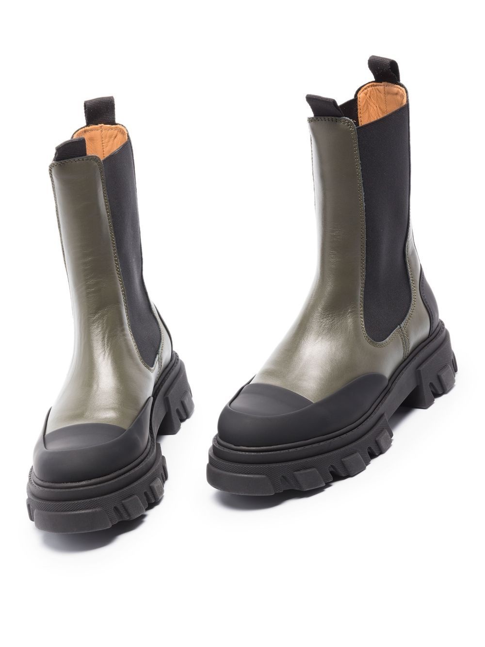 polished-finish ridged-sole boots - 4