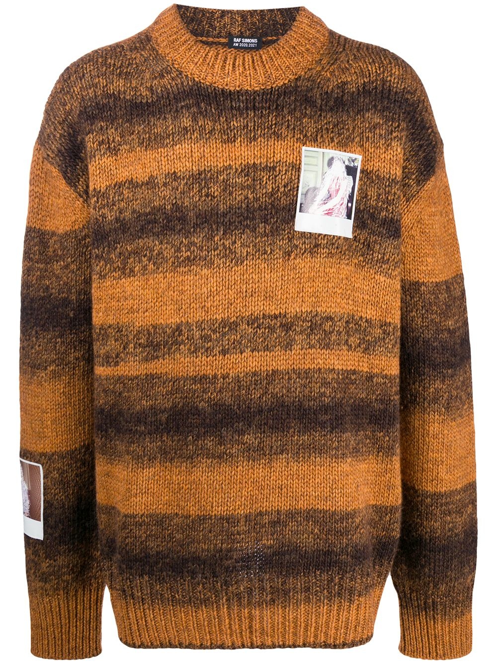 photograph patch striped jumper - 1